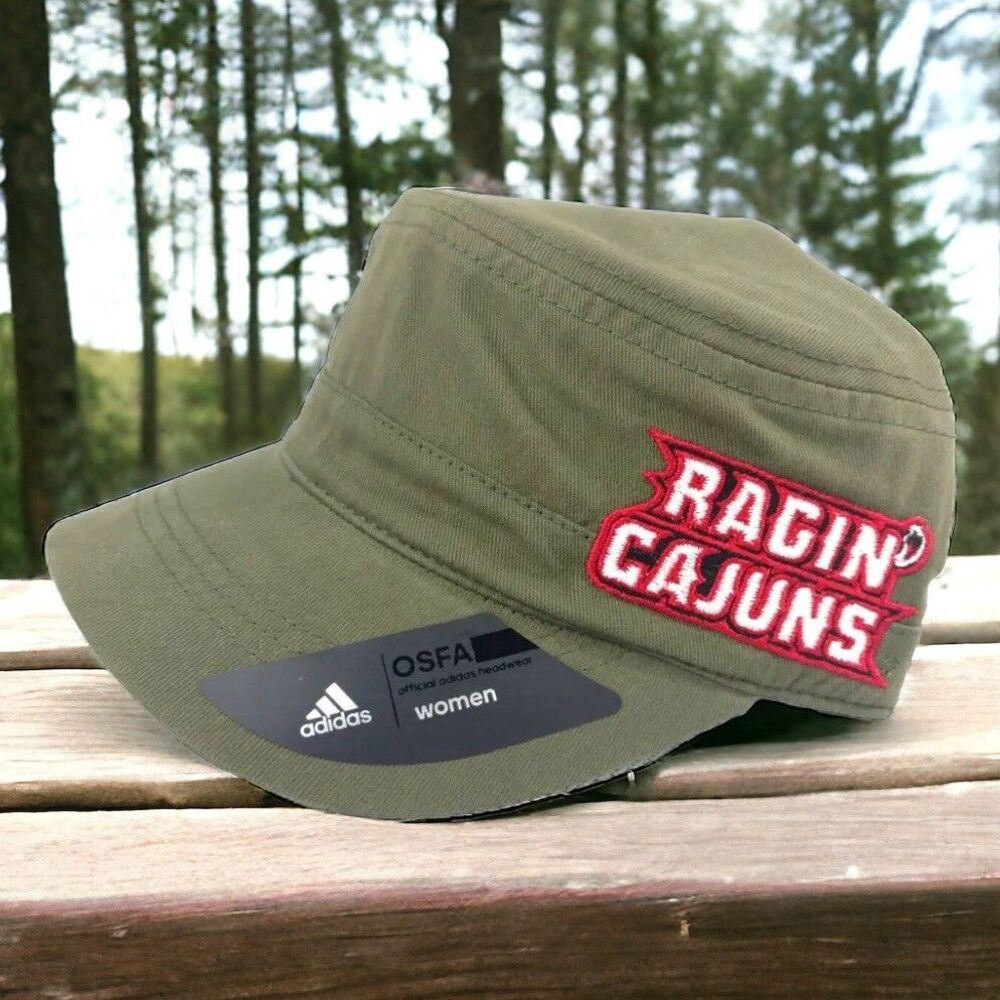 Adidas Ragin Cajuns Womens Military Hat Army Green Cap Adjustable NCAA Louisiana